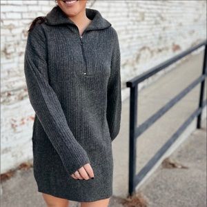quarter zip sweater dress